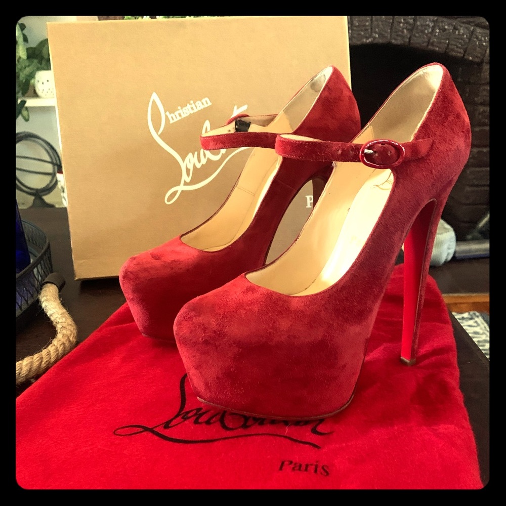 Red Suede Christian Louboutin Pumps